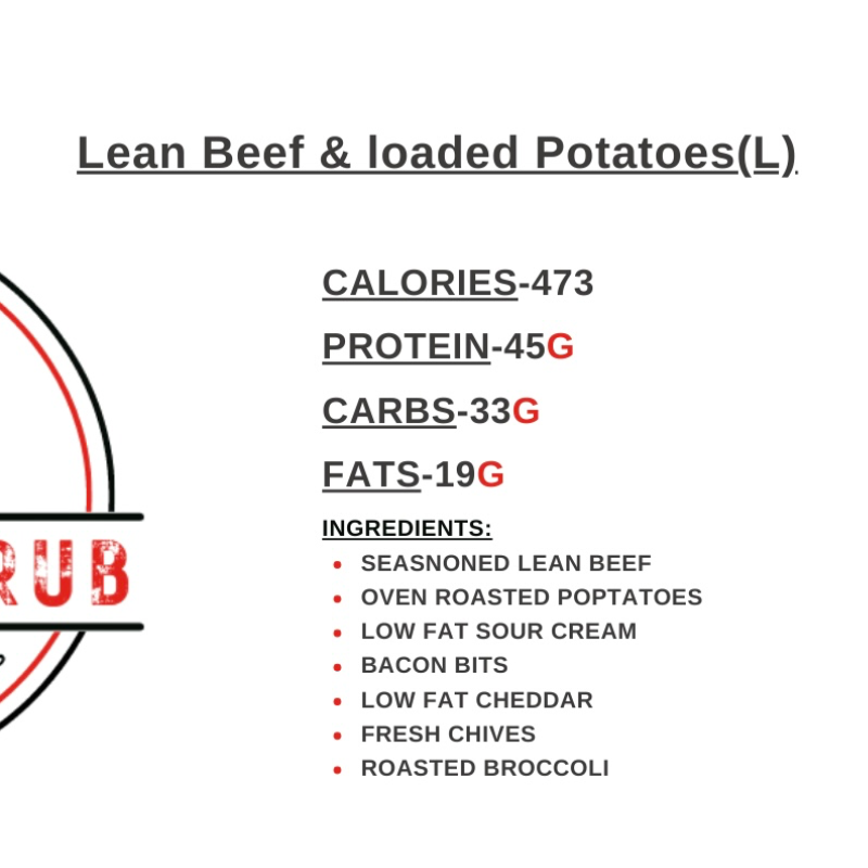 Lean Beef & loaded Potatoes(L) Main Image